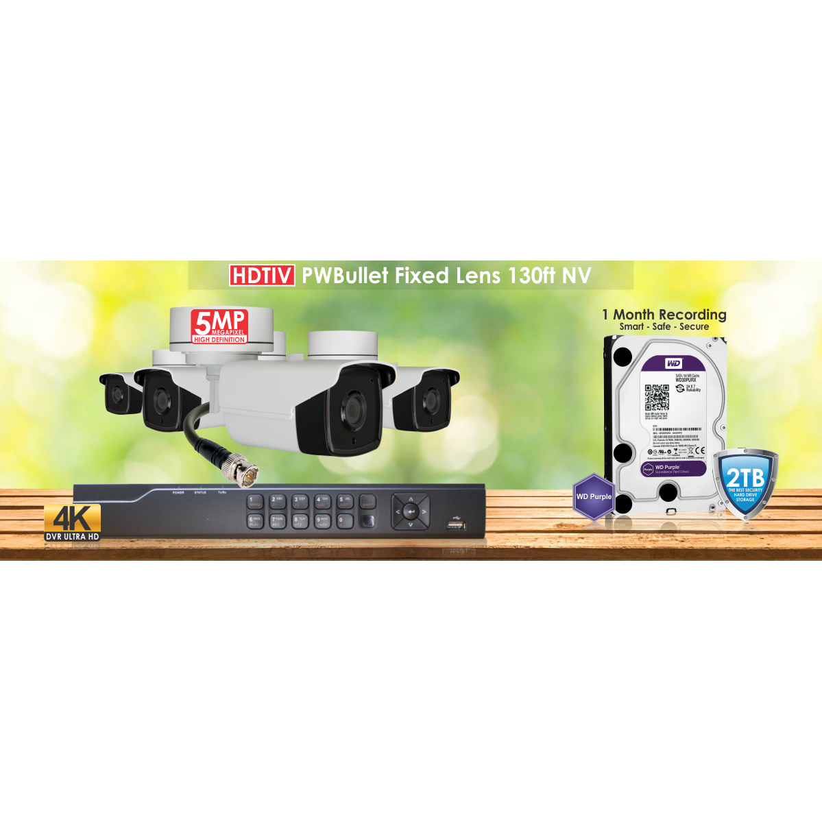 HDTVI PW Bullet Fixed Lens 130ft NV