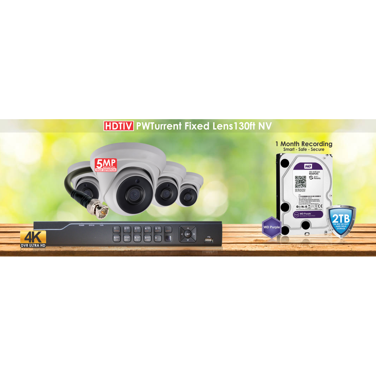 HDTVI PWTurrent Fixed 130ft NV